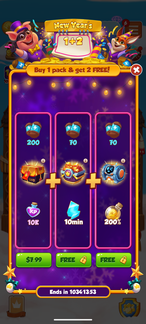Screen showing the "New Year's 1+2" event offer with various packs and rewards.png