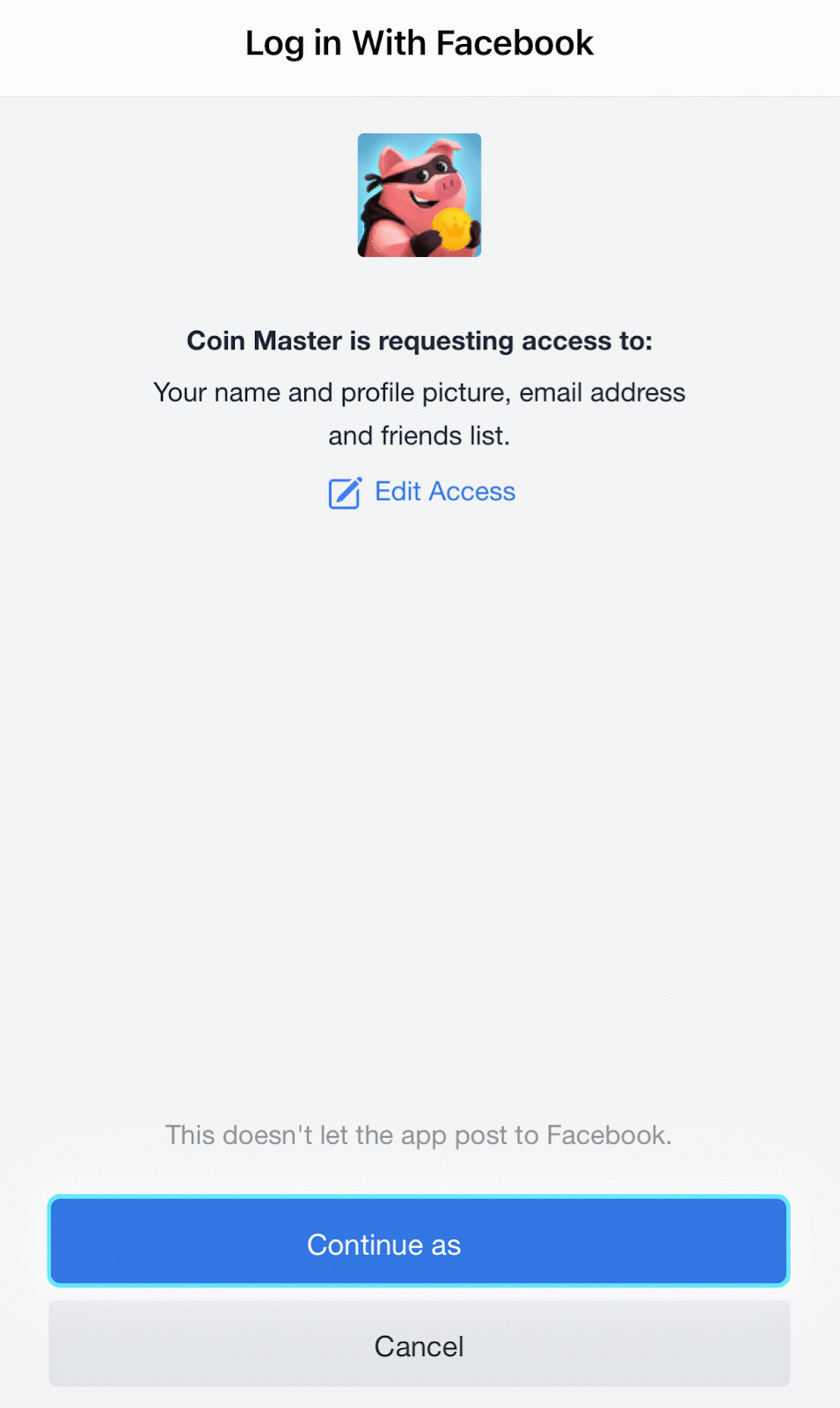 How do I log in to Facebook Coin Master